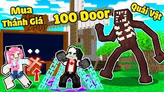 MỀU THỬ THÁCH 24 GIỜ VƯỢT QUA 100 CÁNH CỬA TRONG MINECRAFT*REDHOOD PHÁ ĐẢO 100 DOORS TRONG ROBLOX