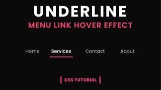 Draw Underline Link Hover Effect  CSS Menu Hover Effect