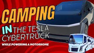 Camping in the Bed of the Tesla Cybertruck AND Powering My Parents Motorhome NO GENERATOR NEEDED