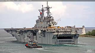 USS Wasp LHD-1 Departs Nassau Bahamas on July 1st 2023
