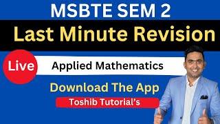 Last Minute Revision  Applied Mathematics 2nd Sem Diploma  Toshib Tutorials