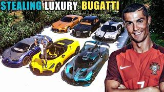 Gta 5 - Stealing Luxury Bugatti Cars With Cristiano Ronaldo Real Life Cars #28