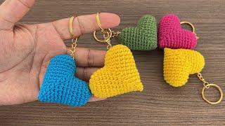 Bir avuç mutluluk  amigurumi kalp anahtarlık yapımı  anahtarlık modelleri  kalp #crochet