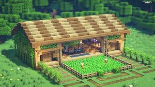 ️Minecraft  How To Build a Long Survival Wooden House  Survival House 