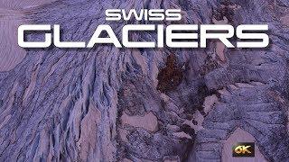 Glaciers of Switzerland  Ultra HD 6K Aerial Drone Video