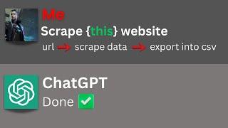 Web Scraping Using ChatGPT  #openai  #chatgpt  #webscraping  extract data from website