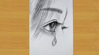 How to draw eyes with tears - pencil sketch for beginners Gali Gali Art 