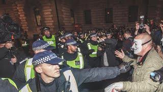 Violence in London at Anonymous Million Mask March 4K