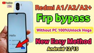 redmi a2 frp bypassA1A2A2+ Google account lock unlock without PcAndroid 1213New Easy Method