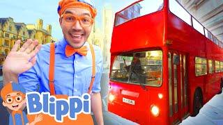 Blippi Rides the Wheels on the Red Bus  Blippi - Learn Colors and Science