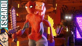 SPIDERPAPU escapa de MINECRAFT  Fandub Español 