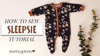 How to Sew baby Pajamas  Sleepsie  Tutorial  DIY