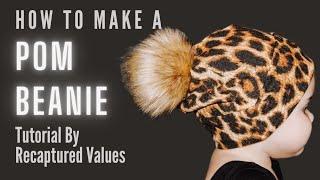 How to Make a Pom Slouchy Beanie Video Sewing Tutorial by Recaptured Values