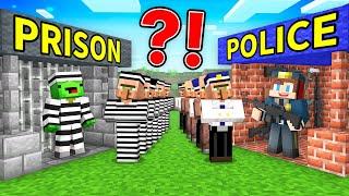 JJs POLICE vs Mikeys PRISON Base Battle in Minecraft - Maizen