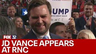 Trump VP pick JD Vance appears on RNC floor as protests occur outside