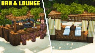 Minecraft  Beach Hangout Tutorial Tiki Bar & Outdoor Bed 
