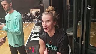 NY Liberty first home court practice post Olympics with Sabrina Ionescu & Kennedy Burke