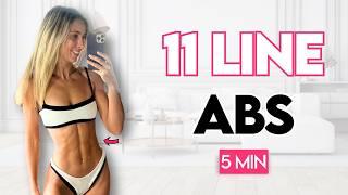 5 min Toned 11 Line Abs 7 Day Pilates Challenge  At Home Workout