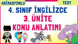 4. SINIF İNGİLİZCE 3. Ünite Konu Anlatımı  CARTOON CHARACTERS