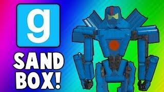 Gmod Sandbox Funny Moments - Robot Fails Catapult Delorean Fun Garrys Mod