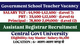 Permanent Government School Teacher Vacancy  Salary 78800  Government Assistant Registrar Vacancy