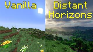 Distant Horizons Mod vs. Vanilla Minecraft Comparison