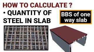 One way Slab reinforcement details  Steel quantity calculation  BBS of slab  civil tutor  #BBS