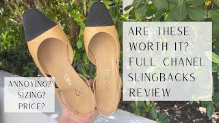 Are These WORTH It?  Chanel Slingbacks 1 Year Review  Sizing Pricing Comfort