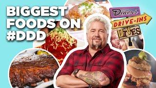 Top 10 BIGGEST Foods in #DDD History with Guy Fieri  Diners Drive-Ins and Dives  Food Network