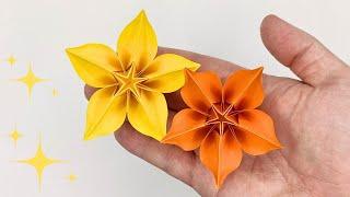 Origami STAR FLOWER ️ How to make a paper flowers 