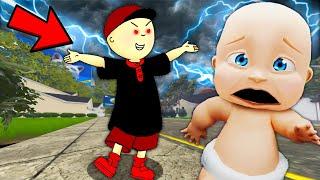 Baby ESCAPES Evil Caillou Whos your daddy?