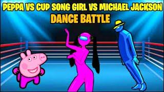 PEPPA PIG vs CUP SONG GIRL vs Michael Jackson- Among Us Dance Battle