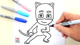 How to draw CATBOY PJ Masks  Cómo dibujar a GATUNO Héroes en Pijamas