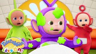 Tiddlytubbies OH NO Whats Wrong With TINKY WINKY? Tinky Winky Turns GREEN Teletubbies Lets Go NEW