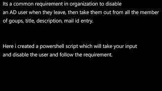 How to disable an AD user powershell Automation