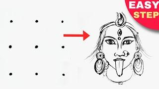 3x3 dots turns into Mahakali Maa drawing