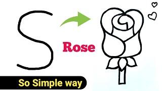 Rose Drawing for kids  Two Rose Drawing tutorial for beginners