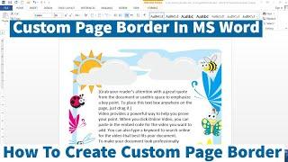 How To Create a Custom Page Border In MS Word  Making A Beautiful Custom Page Border Microsoft Word