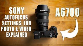 Sony AUTOFOCUS Settings For PHOTO & VIDEO Explained  Using A6700