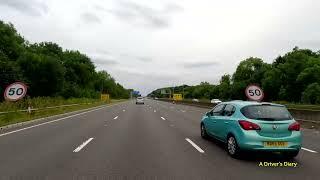 M1 Motorway Southbound Drive on a Sunday afternoon in 4K