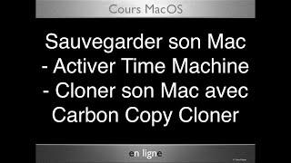 23 MacOS Sauvegarder son Mac Activer Time Machine et cloner avec CCC