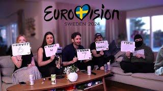 Yabbe reacts to Eurovision 2024 w PSP1G NymN Divvity EddieHD_ & Kronvall with timestamps