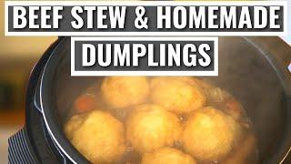 LOW COST FAMILY MEAL UK QUICK INSTANT POT  BEEF STEW & HOMEMADE DUMPLINGS RECIPES   PRESSURE COOKER