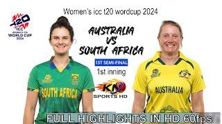 AUS-W VS SA-W icc women t20 2024 highlights part i 1st Inning HD 60fps