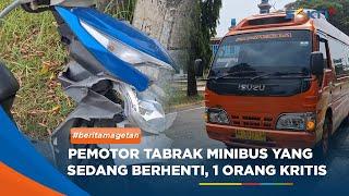 MAGETAN - Pemotor Tabrak Minibus Yang Sedang Berhenti Satu Orang Kritis