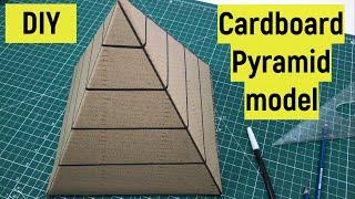 Cardboard pyramid 3D model making  How to make a cardboard pyramid model at home easy  Pyramid