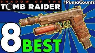 Top 8 Best Guns Bows and Weapons in Shadow of the Tomb Raider Tomb Raider 2018 #PumaCounts