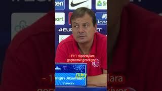 Ergin Ataman çileden çıktı Basın toplantısını bitirmek isteyen FIBA yetkilisine tepki gösterdi