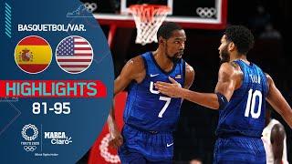 España vs Estados Unidos 81-95 Otra victoria para los estadounidenses en Tokyo 2020  Highlights