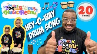 HEY-O-WAY Drum Song for Kids with Mister Boom Boom  Preschool Kids Songs + Nursery Rhymes